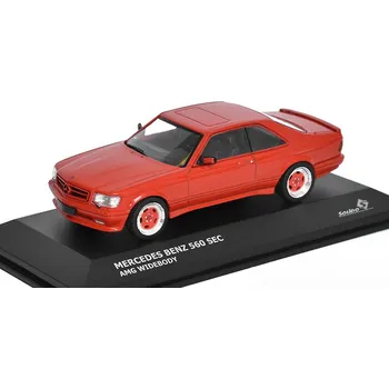 autíčko Mercedes-Benz 560 SEC AMG Widebody červená 1:43 - Solido Mercedes S-Class 560SEC AMG Wide body 1990 - kovový model auta