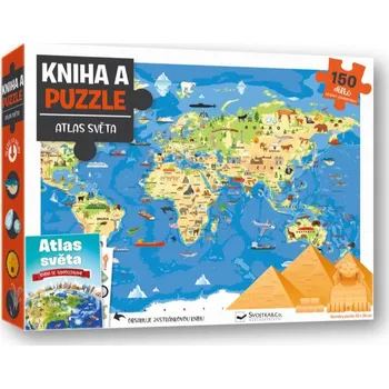 Puzzle Kniha a puzzle Atlas světa