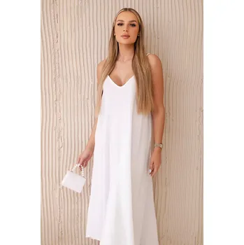 Dámské šaty Mušelínové šaty na ramínka 88534 bílé uni