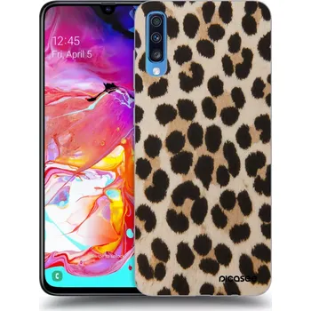 Pouzdro na mobilní telefon Picasee silikonový průhledný obal pro Samsung Galaxy A70 A705F - Brown Tiger