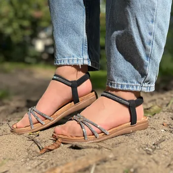 Dámské sandále Dámské sandály černé SP06-1 Velikost: 38