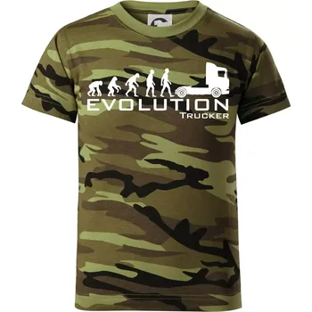 Chlapecké oblečení Evoluce trucker - Dětské maskáčové triko - 104-110cm / 3-4 roky ( Zelený maskáč )