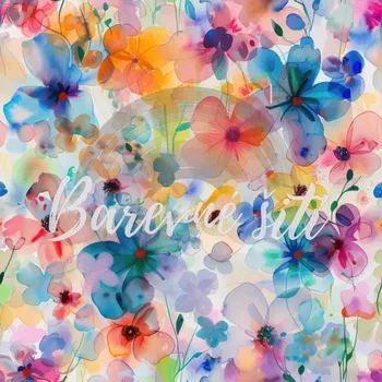 Úplet, Pastelové akvarel květy (E) (Top kvalitní úplet Bella digitisk)