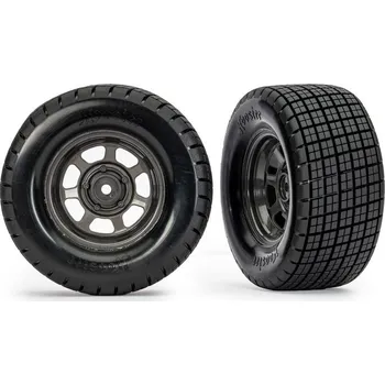 RC náhradní díl Traxxas Traxxas kolo 2.2/3.0", disk dirt oval grafitově šedý, pneu Hoosier (2) (2WD zadní, 4WD)