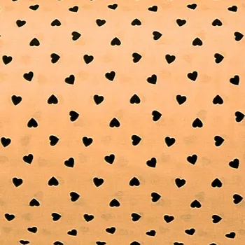 Rumitex Bavlněná látka, cena za 1 metr, šíře 160 cm, ČERNÁ SRDCE NA RŮŽOVÉM
