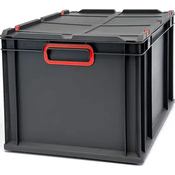 Úložný box Euro přepravka 600x400x320 mm antracitově-červená