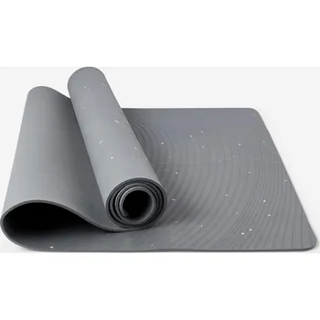 podložka na cvičení KIMJALY Měkká podložka na jógu XL 200 x 75 cm x 5 mm BÉŽOVÁ|ŠEDÁ