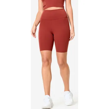Dámské kraťasy DECATHLON Dámské fitness kraťasy Biker 2XL KAŠTANOVÁ|VÍNOVÁ