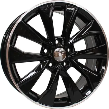 Alu kolo Alu kola Racing Line B5970, 17x7 5x112 ET40, černá + leštěný límec vhodné pro Škoda Kodiaq I, Škoda Kodiaq II, Škoda Superb III, Škoda Superb IV