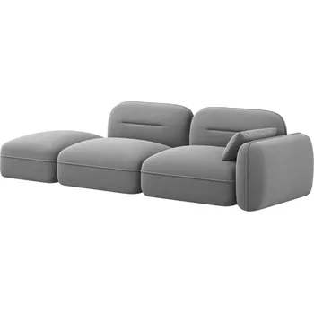 Pohovka Cosmopolitan Design Šedá sametová trojmístná pohovka Sydney 295 cm, levá