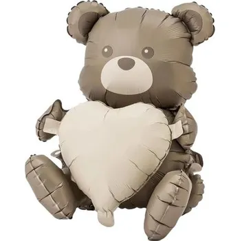 Balónek Balon foliowy Miś z serduszkiem 66x66cm