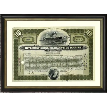 USA Akciový certifikát Titanic - 100$ Dobový originál zelený