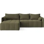 Khaki rozkládací/s úložným prostorem rohová pohovka (levý roh/s lenoškou) Moku – Makamii ID_1806852