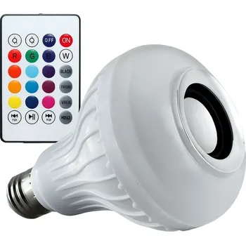 Bluetooth reproduktor LED RGB barevná žárovka s Bluetooth reproduktorem