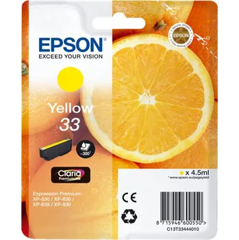 Počítačové příslušenství Inkoust Epson Yellow 33 (C13T33444010)