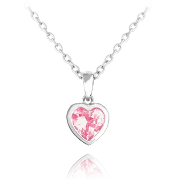 Náhrdelník Leru Stříbrný náhrdelník SRDÍČKO 2 varianty Vlastnosti šperku: růžová