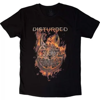 Pánské tričko Disturbed Burning Belief Black L Tričko