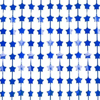 Dekorační závěs modré hvězdy 100 x 200 cm