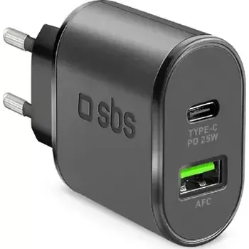 SBS Cestovní adaptér USB AFC USB-C PD 25W černá (TETRPD25W)