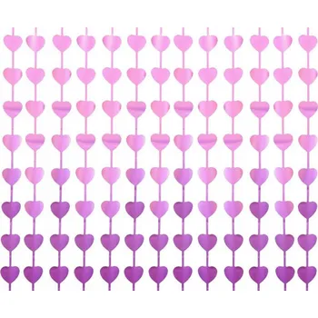 Party dekorace Dekorační závěs fialová srdce 100 x 200 cm