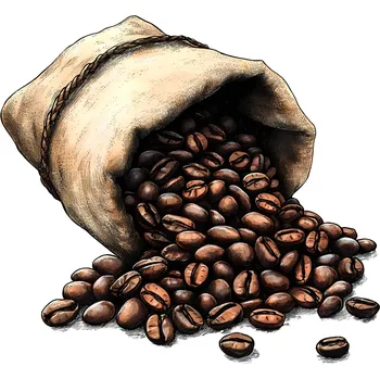 Samolepící dekorace UV samolepka káva 7x7 cm (UV samolepka se zeleninou a ovocem)