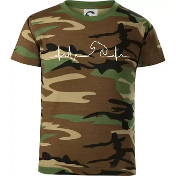 Chlapecké tričko Jezevčík EKG - Dětské maskáčové triko - 134 cm/8 let ( Hnědý maskáč )