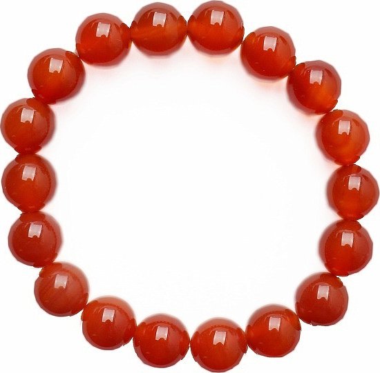 Karneol náramek z korálků obvod 16 až 21 cm