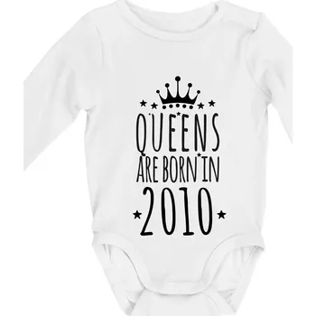 Dětská móda Queens are born in 2010 - Body kojenecké s dlouhým rukávem - Dlouhý r. do 3 měs ( Bílá )