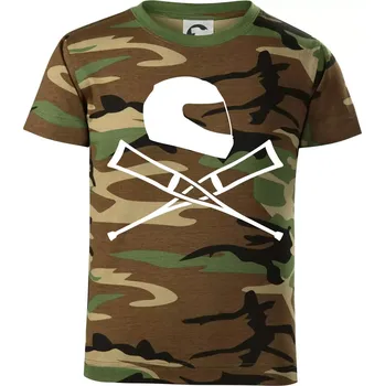 Chlapecké tričko Silniční helma / berle - Dětské maskáčové triko - 122 cm/6 let ( Hnědý maskáč )