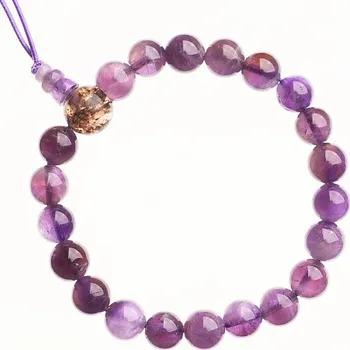 Drahý kámen Nefertitis Ametyst Buddha náramek kuličky ø 8 mm