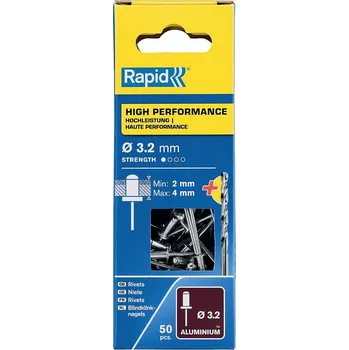 Vrták Nýty hliníkové Rapid 3,2x8mm, 50ks+vrták