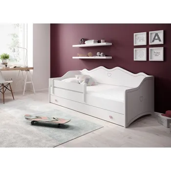 Postel ArtAdrk Dětská postel EMKA | bílá/růžová 80 x 160 cm