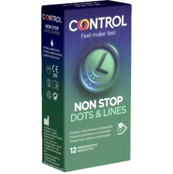 Kondom Control Single: Non Stop, 12 long love condoms with ribs and dots