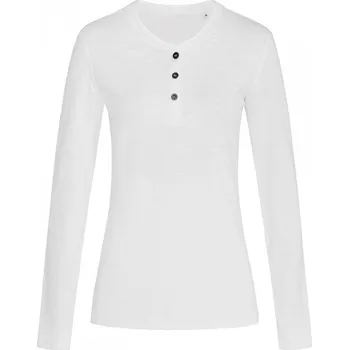 Dámské tričko Stedman Sharon Henley dlouhý rukáv Barva: Bílá, Velikost: M S9580