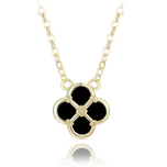 Olivie Pozlacený stříbrný náhrdelník s černou perletí TALIS Ag 925; ≤2,50g.