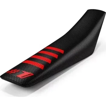 Moto sedlo Potah sedla ONEGRIPPER SEAT COVER RIBBED barva červená/černá , rozměr 91x40 cm (pro většinu offroadových motocyklů: KTM, Husqvarna, Gas-Gas, Honda, Kawasaki, Yamaha, Suzuki, Sherco, Beta, Husaberg, Fantic)