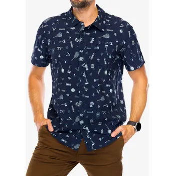 Pánská košile Košile Smartwool Printed Short Sleeve Button Down - deep navy