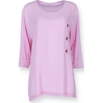 Dámská halenka Halenka s aplikací oversize 3286 barva: růžová-starorůžová