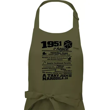 Kuchyňská zástěra 1951 v kostce - Dámská zástěra na vaření - Univerzální velikost ( Khaki )