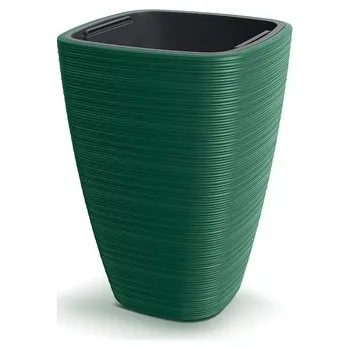 Květináč Květináč VENA SQUARE 28,9 cm - barva: tmavě zelená
