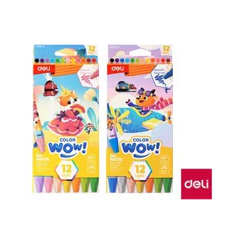 Voskovky olejové 12 barev WOW DELI EC228-12 mix