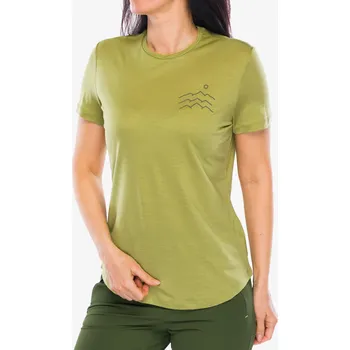 Dámské tričko Dámské tričko Icebreaker Merino 125 Cool-Lite Sphere SS Tee Across The Peaks - olive