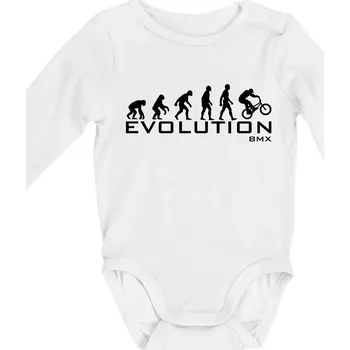 Kojenecký body Evoluce BMX - Body kojenecké s dlouhým rukávem - Dlouhý r. do 3 měs ( Bílá )