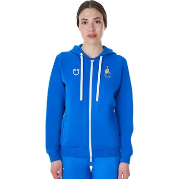 Dámská mikina EQUESTRO Mikina s kapucí X Fise Equestro, dámská, azzurro savoia XL