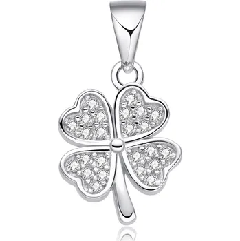 Přívěsek NUBIS® Stříbrný přívěšek čtyřlístek se zirkony - NB-4506