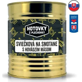Hotové jídlo Hotové jídlo Hotovky z plechovky Svíčková na smetaně s hovězím masem 800g