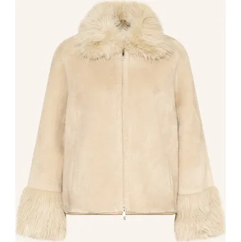 Dámský kabát Mrs & Hugs Dámská Bunda Z Umělé Kožešiny, krémová, 36