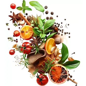 Samolepící dekorace UV samolepka mix koření bylinek ovoce 9x6 cm (UV samolepka se zeleninou a ovocem)