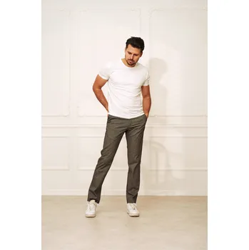 Pánské kalhoty Pánské bavlněné kalhoty Barva: Šedá, Velikost: 33/34, Střih: REGULAR FIT