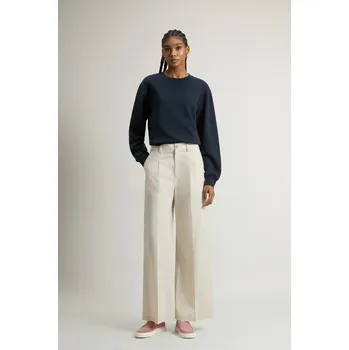Dámské kalhoty KALHOTY WOOLRICH WIDE LEG CHINO TROUSER LIGHT OAK